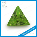 Triangle dark apple green cubic zirconia jewelry set